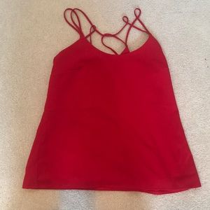 Red tank top with fancy straps